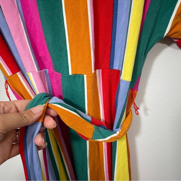 Eloquii Colorful Striped Wrap Around Dress - Picture 6 of 7